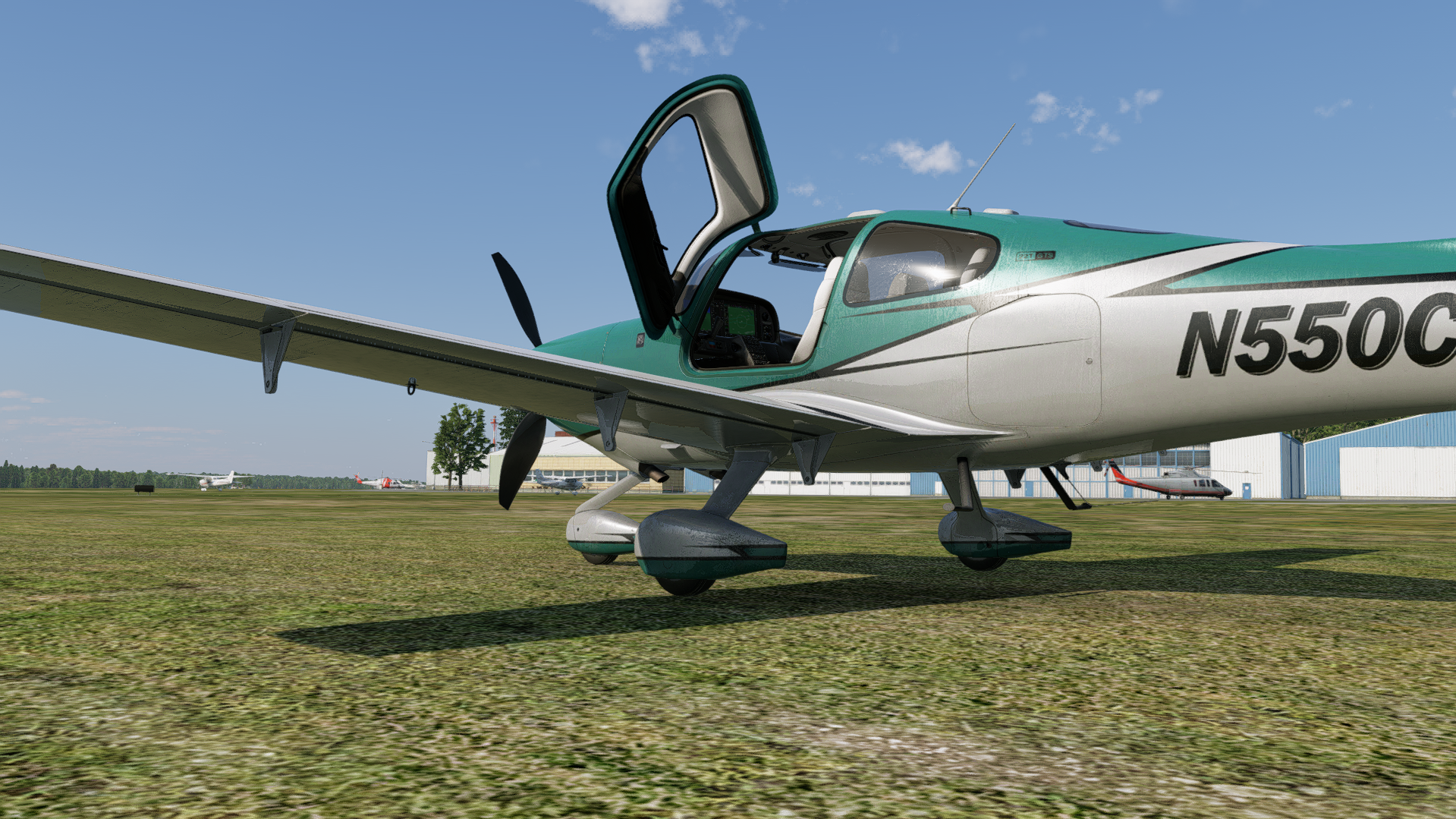 Aircraft on default flat grass texture